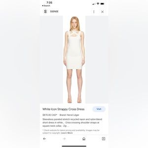 Selling a gorgeous BNWT white Herver  Leger dress is a size small